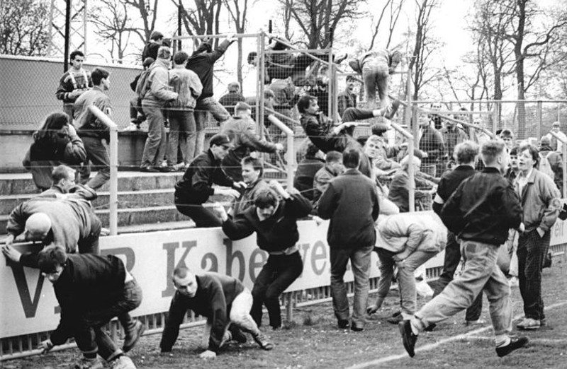 image of soccer fans fighting